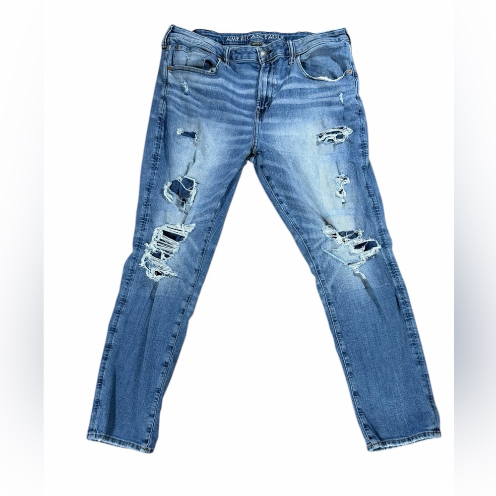 American Eagle Outfitters Airflex+ Straight Men's Jeans Blue Denim, 38 x 32